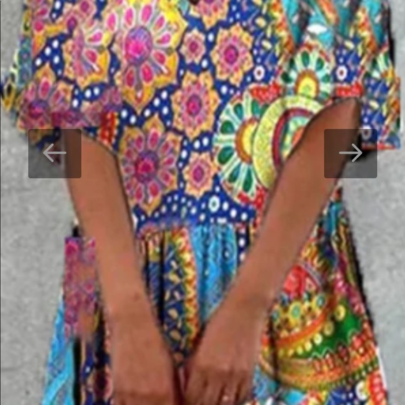 BYWOY Retro Festival Psychedelic Flower Paisley Maxi Dress - Picture 3 of 3